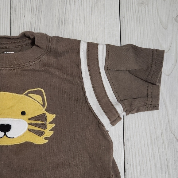 Gymboree Brown Tee with Tiger Face Size 6-12 Mo - Picture 4 of 13